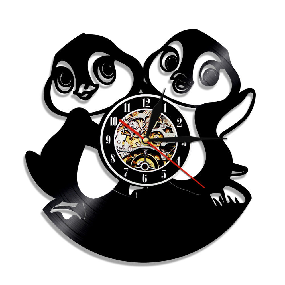 Funny Penguins Wall Clock