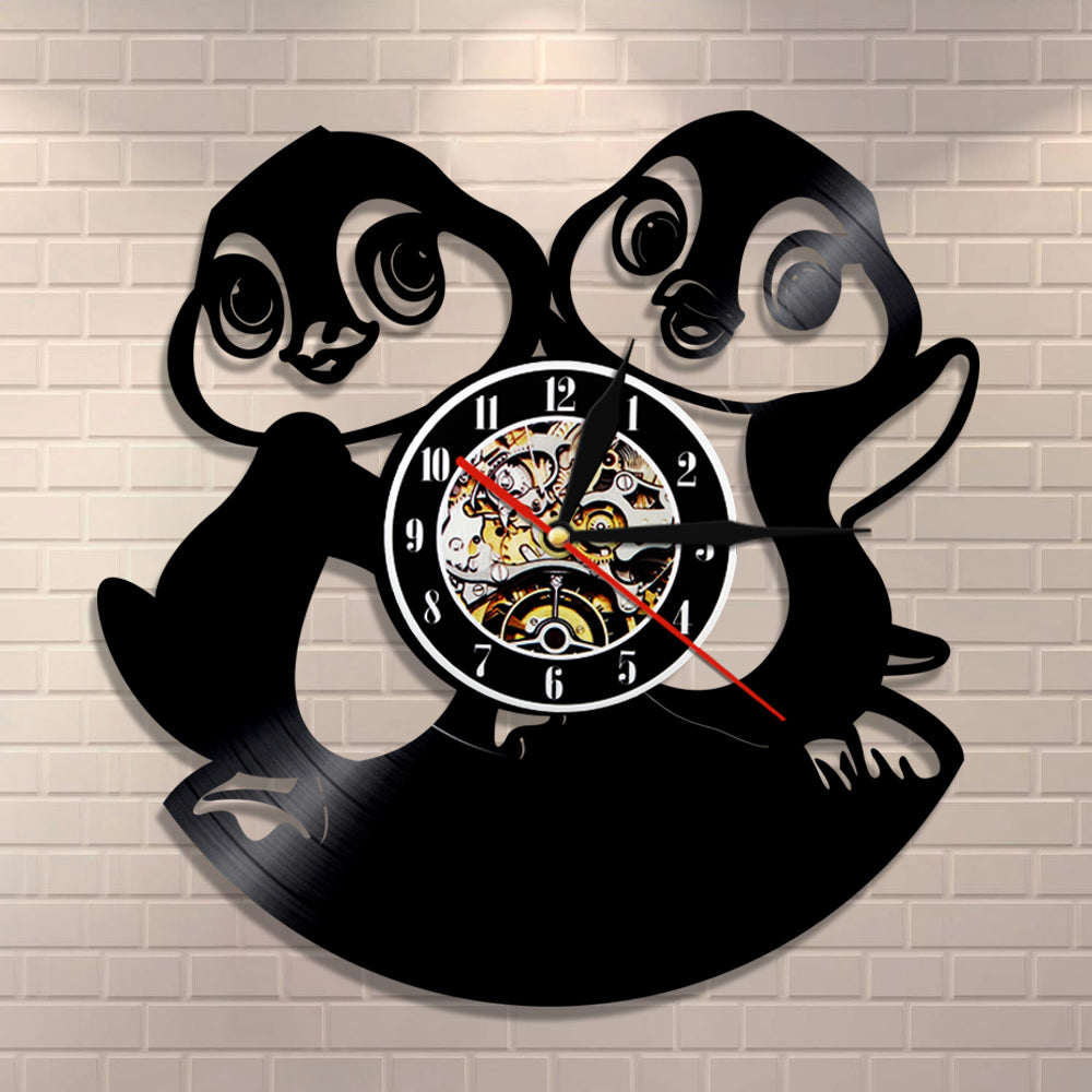 Funny Penguins Wall Clock