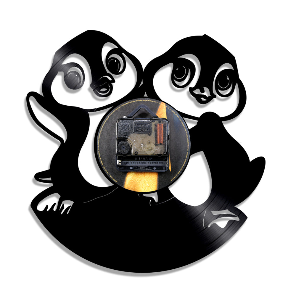 Funny Penguins Wall Clock