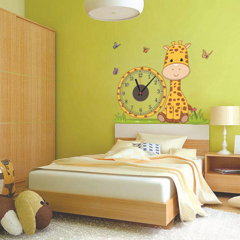 Cute Giraffe Wall Sticker Clock