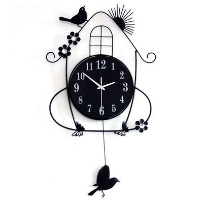 Creative Black Iron Swing Wall Clock