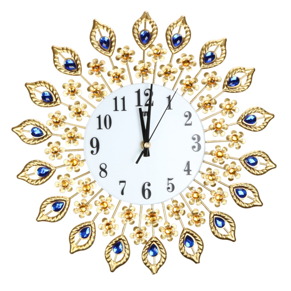 Antique Diamond Peacock Wall Clock