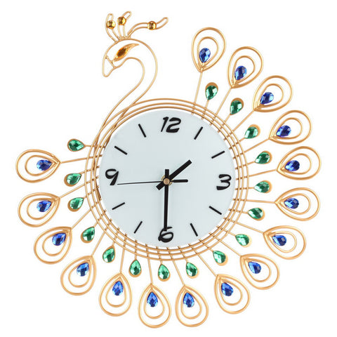 Antique Diamond Peacock Wall Clock