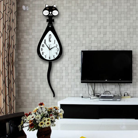 Wag Tail Cat Wall Clock
