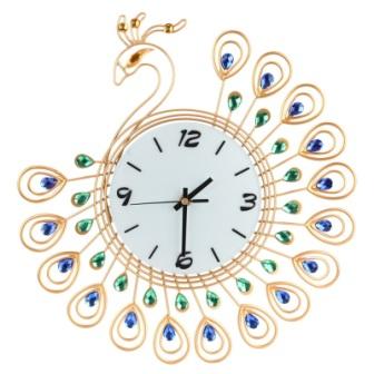 Antique Diamond Peacock Wall Clock