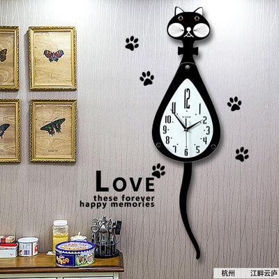 Wag Tail Cat Wall Clock