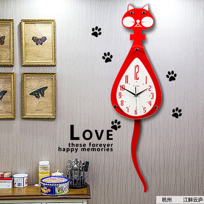 Wag Tail Cat Wall Clock