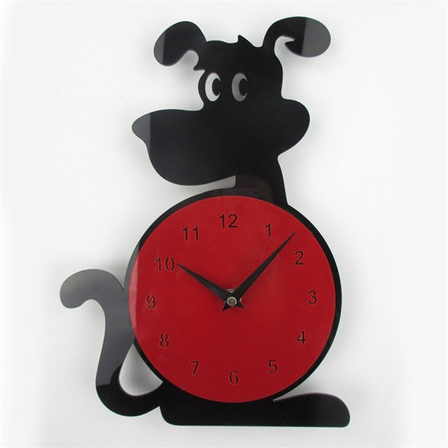 Dog Shape Creative Wall Clock
